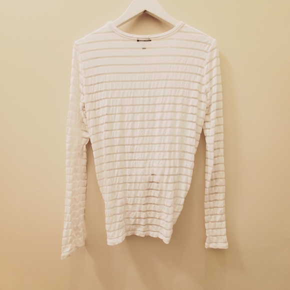 Wilfred free burn out stripe long sleeve T shirt, tied detail front - Picture 5 of 6